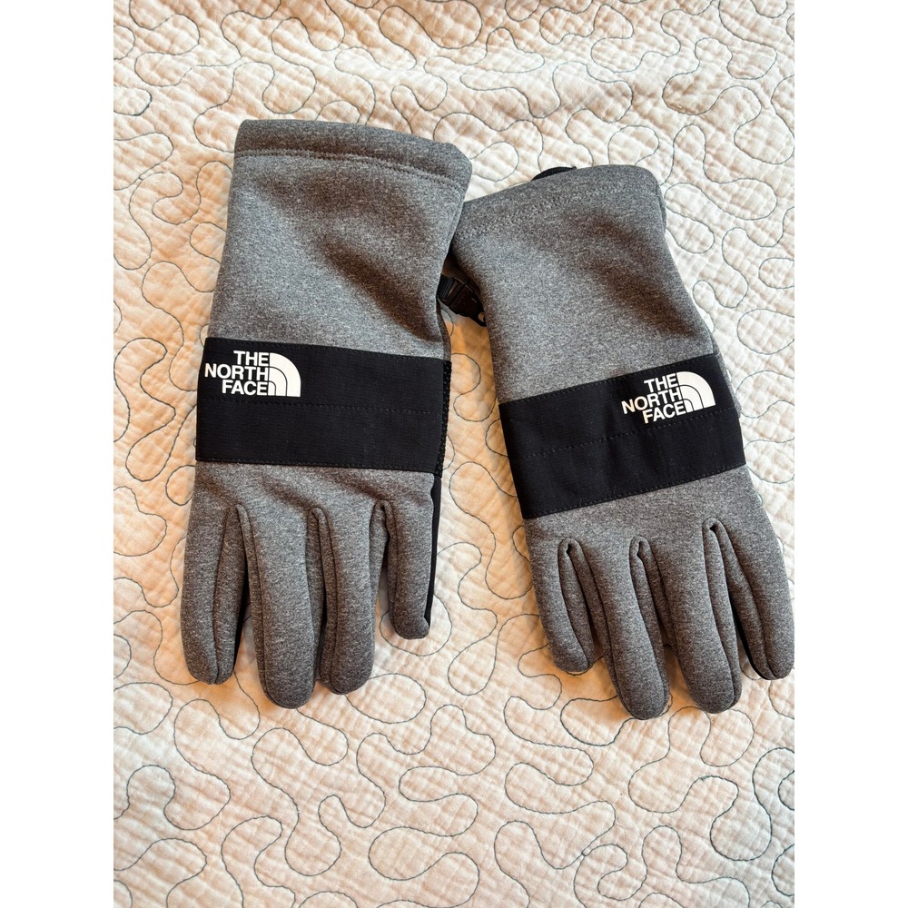 The North Face Mens‎ Etip Fleece Gloves Gray Black XL Touchscreen Compatible